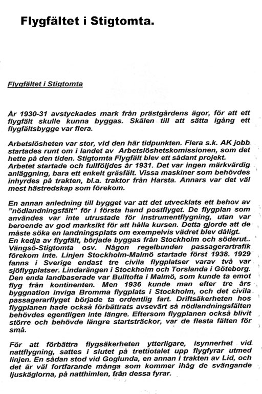 Flygfältet i Stigtomta.